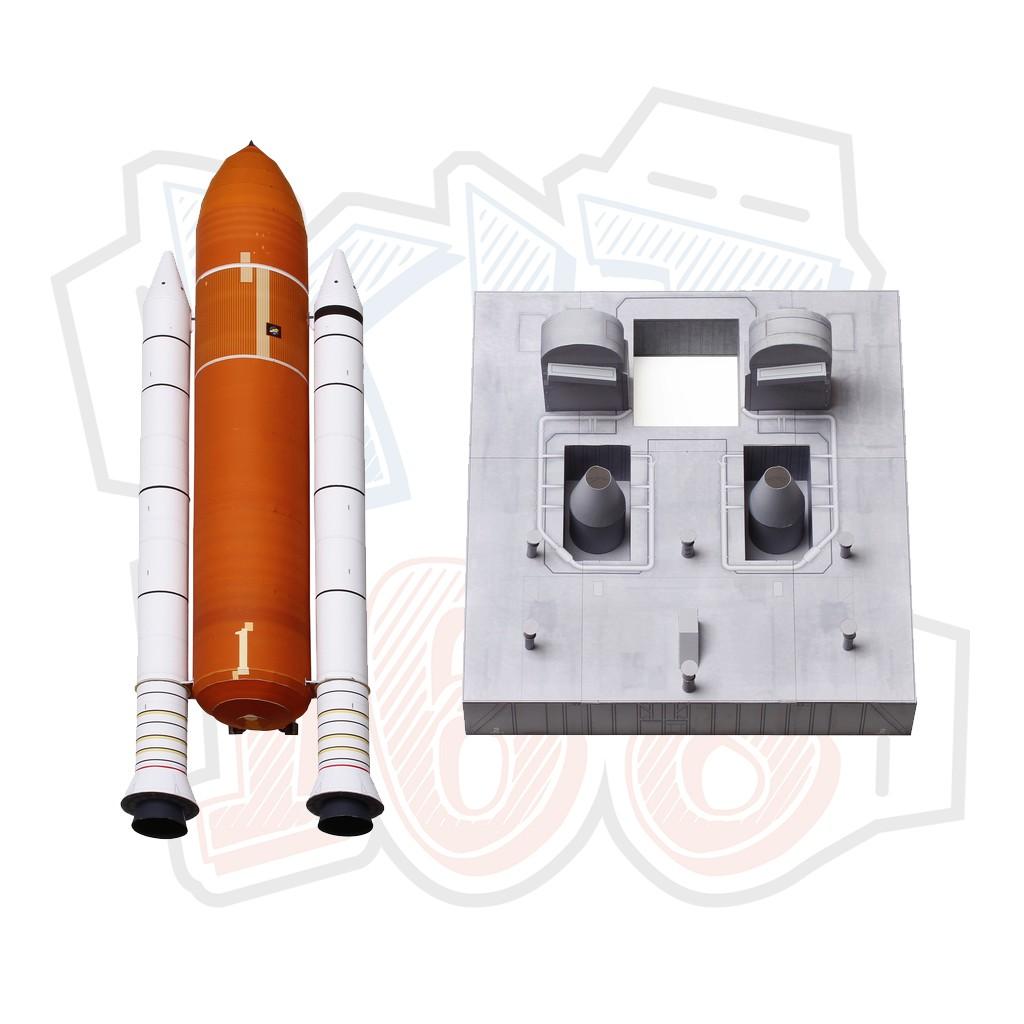 Mô hình giấy vũ trụ không phi thuyền tàu con thoi gian Space Shuttle Fuel Tank and Rocket Set