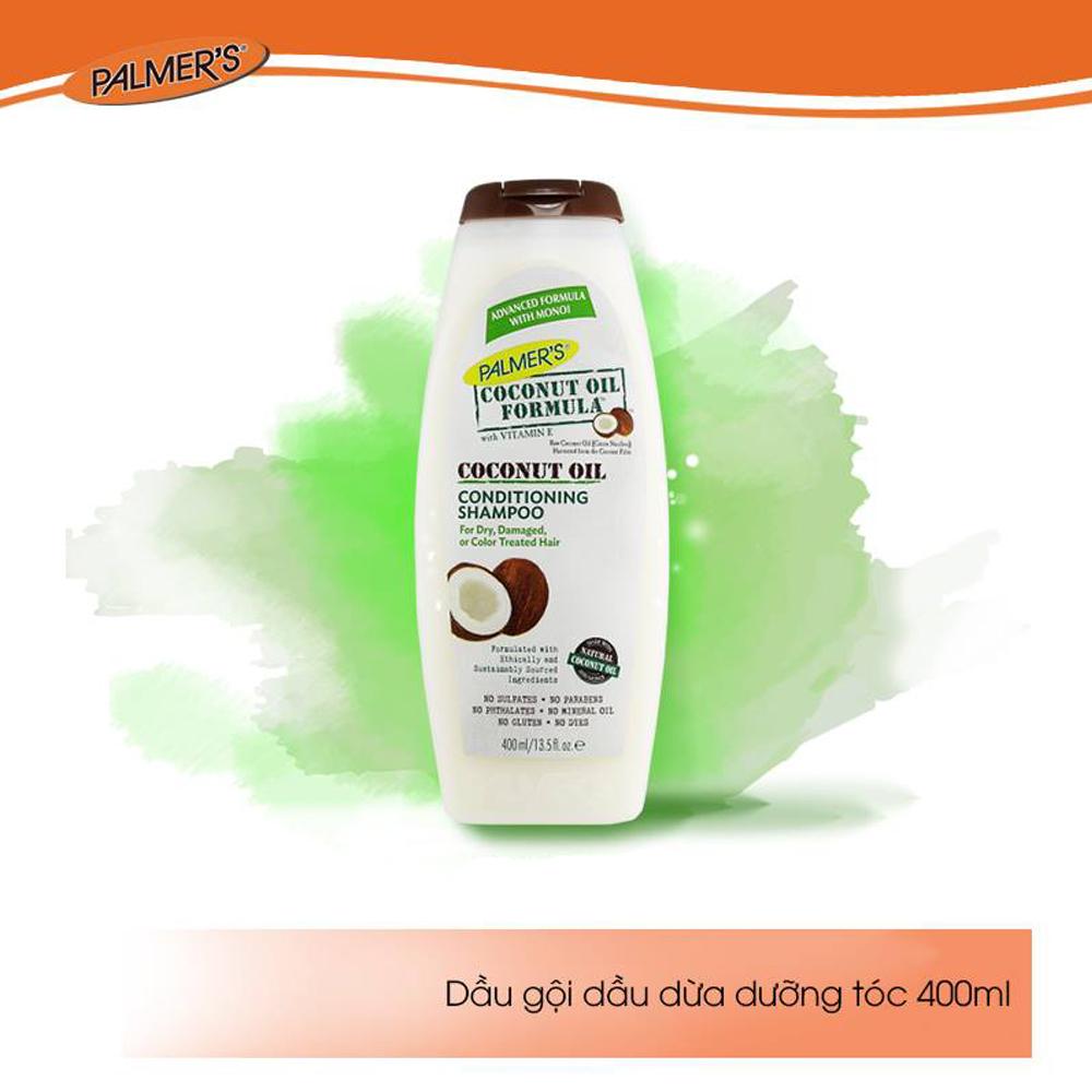 Dầu Gội Dừa Coconut Dưỡng Tóc Palmer's Chai 400Ml Từ Mỹ Giúp Phục Hồi Tóc Hư Tổn, Ngăn Ngừa Gãy Rụng Tóc, Kích Thích Mọc Tóc