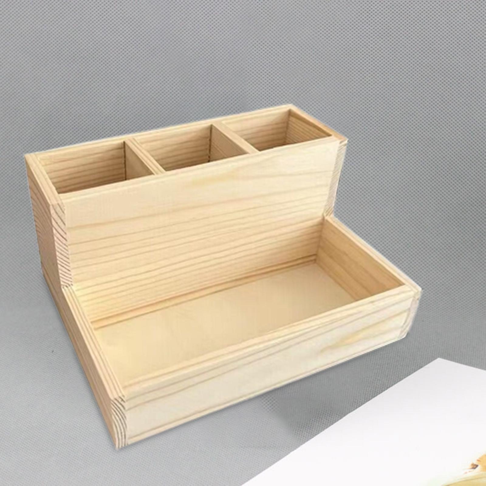 Wooden Makeup Organizer Portable Desk Organizer Thick for Office Desk Drawer
