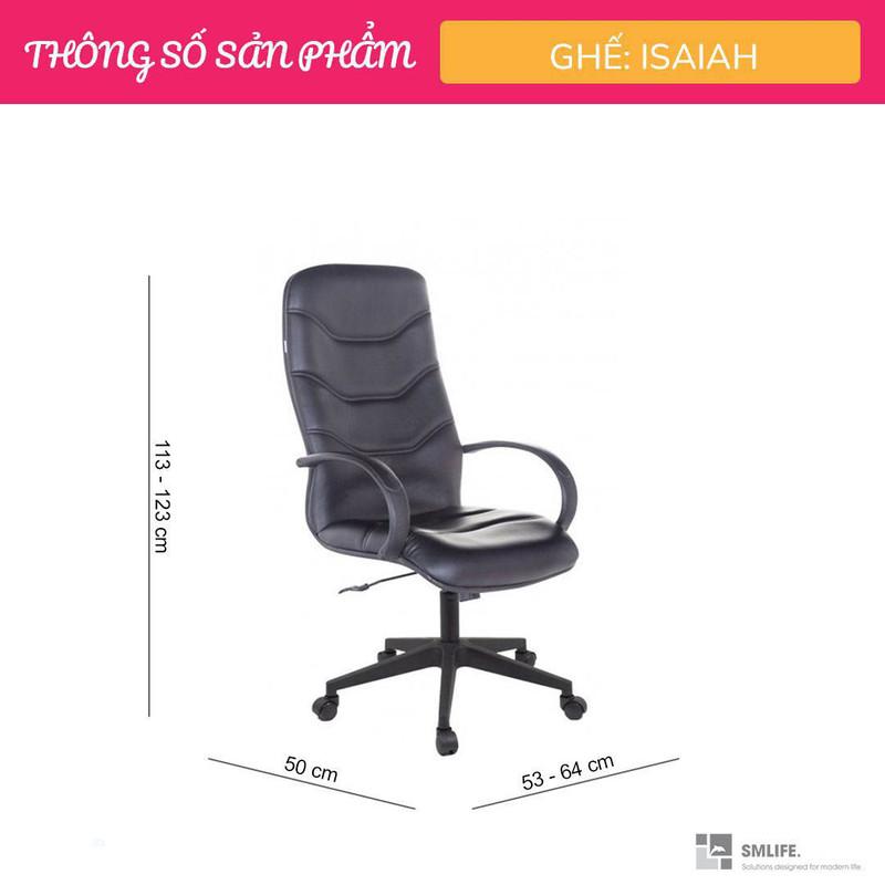 Ghế xoay văn phòng lưng cao da công nghiệp SMLIFE Isaiah