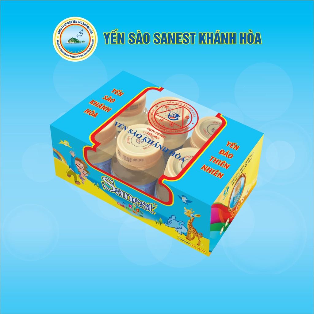 [Hộp 6 lọ] Nước Yến sào Khánh Hòa Sanest Kids đóng lọ 62ml - 0161