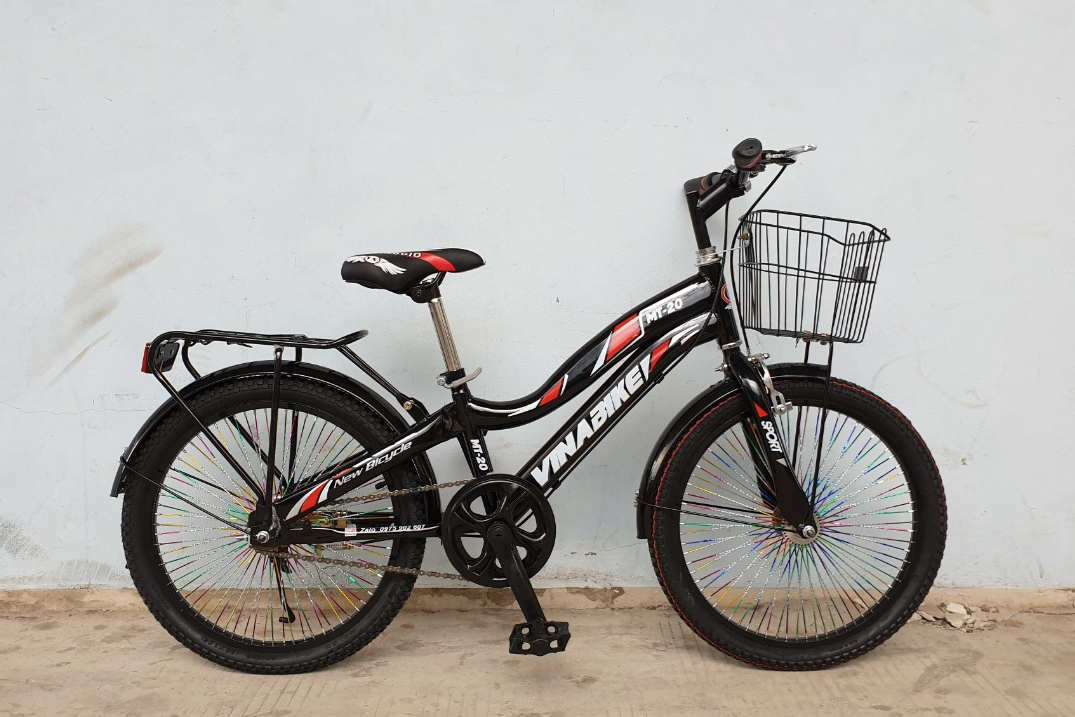 Xe đạp thể thao trẻ em Vinabike 20inch nam dày 7 màu, có giỏ xe
