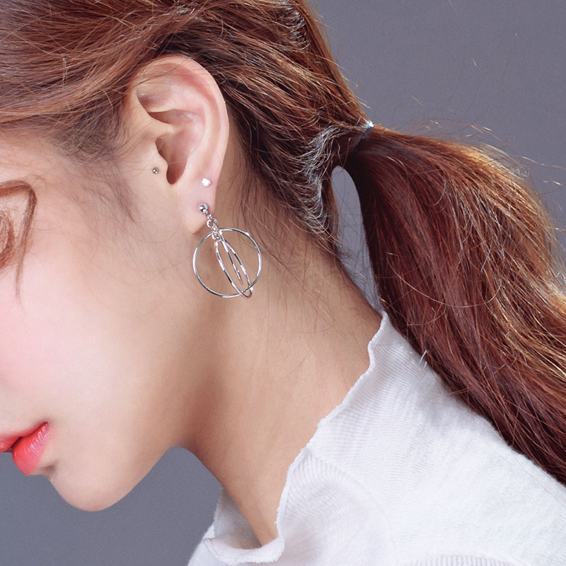 Bông tai nam nữ vòng tròn cá tính Unisex