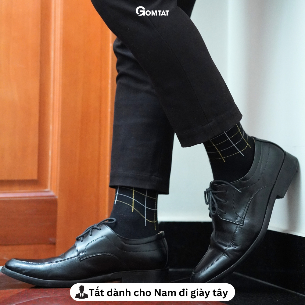 Hộp 5 đôi tất đi giày tây nam cổ cao mẫu MIX02, vớ nam công sở cao cấp, chất liệu cotton hút ẩm, thoáng khí - GOM-MIX02-CB5