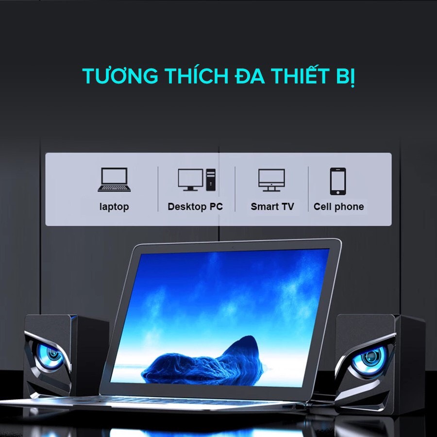 Loa Vi Tính Gaming RGB HAVIT SK708, Âm Thanh Stereo 2.0, 7 Chế Độ Màu RGB, Công Suất 6W - Hàng Chính Hãng