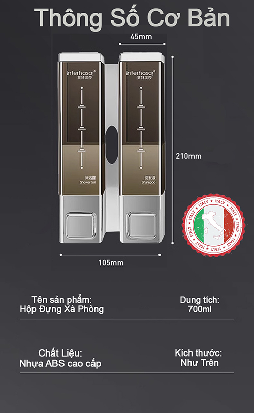 Các hộp đựng dầu gội sữa tắm Hàn Quốc Interhasa bán chạy cho WC phòng tắm