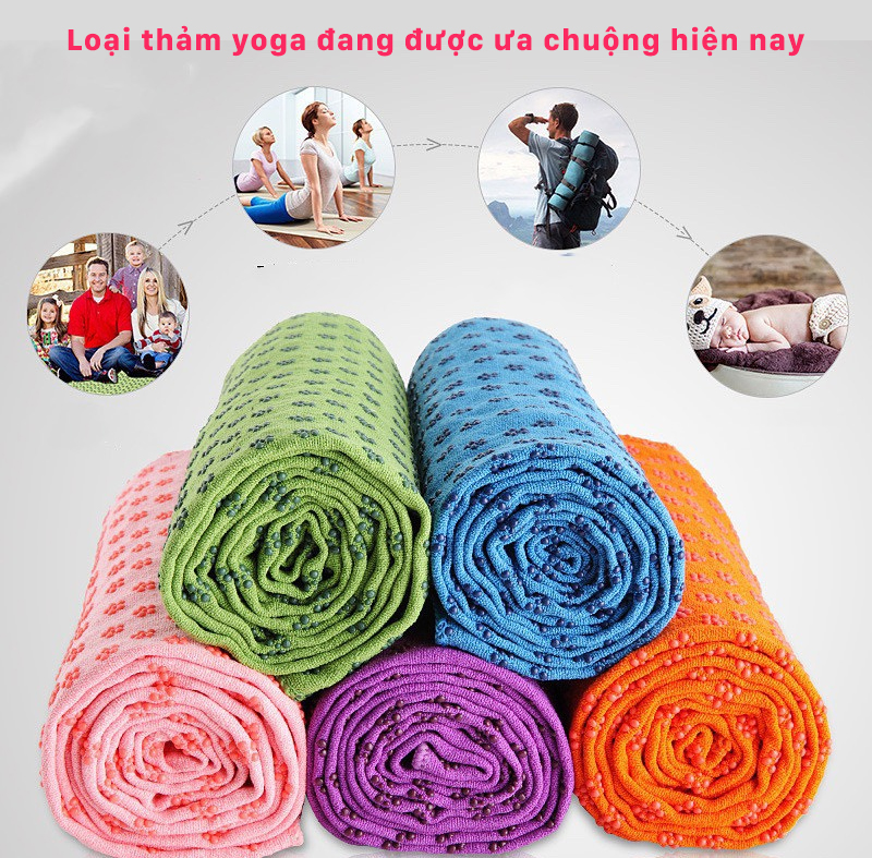 Combo 2 Sản Phẩm Yoga - YOGA QG: 1 Thảm Tập Yoga 2 Lớp TPE 6mm + 1 Khăn Trải Thảm Yoga Thấm Hút Mồ Hôi (Tặng Kèm Túi Đựng)