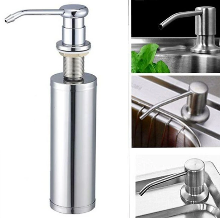 Bình Đựng Xà Bông, Đựng Nước Rửa Chén Gắn Bồn Rửa Bằng Inox 304 Cao Cấp Tiện Lợi, Hàng Đẹp, Siêu Bền