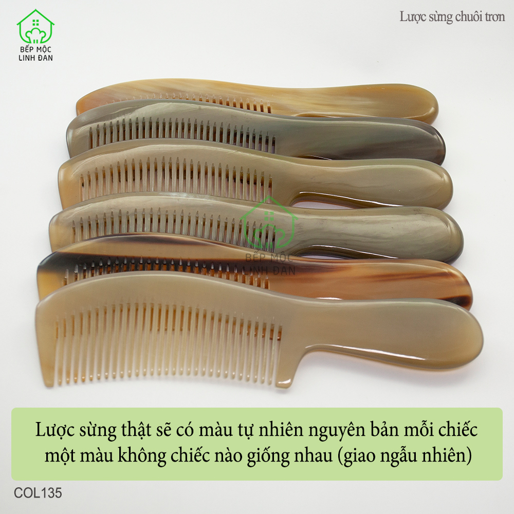 Lược Sừng Mẫu Trơn Cao Cấp Chuôi Dày (Size: XL-20cm) Lược Sừng Xuất Nhật [COL135]