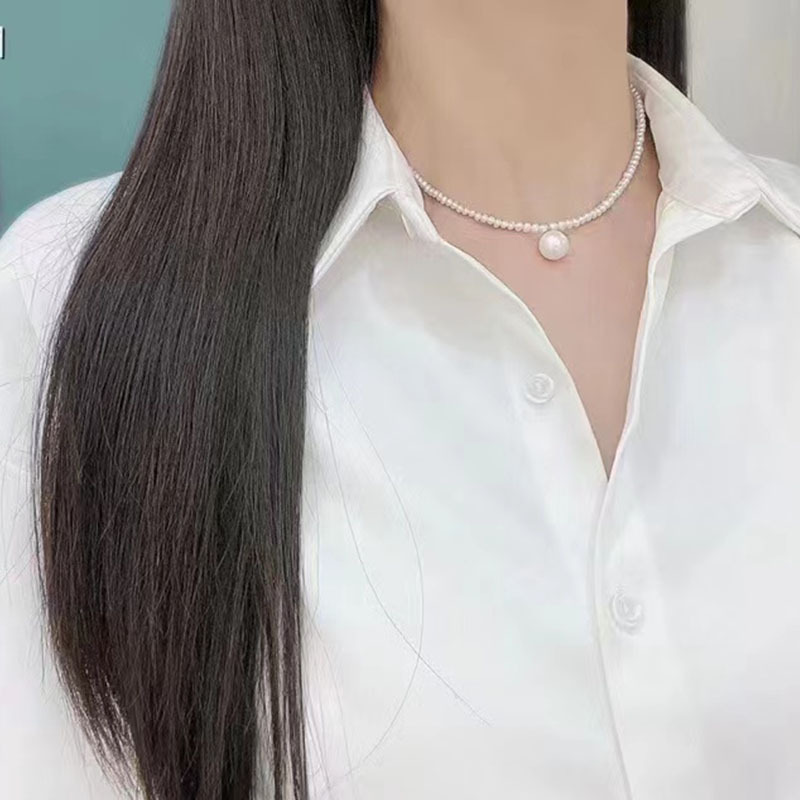  N742 dây chuyền ngọc trai nhân tạo dây hạt 3li mặt hạt 10li ngọc trai nhân tạo xinh xắn cho nữ
