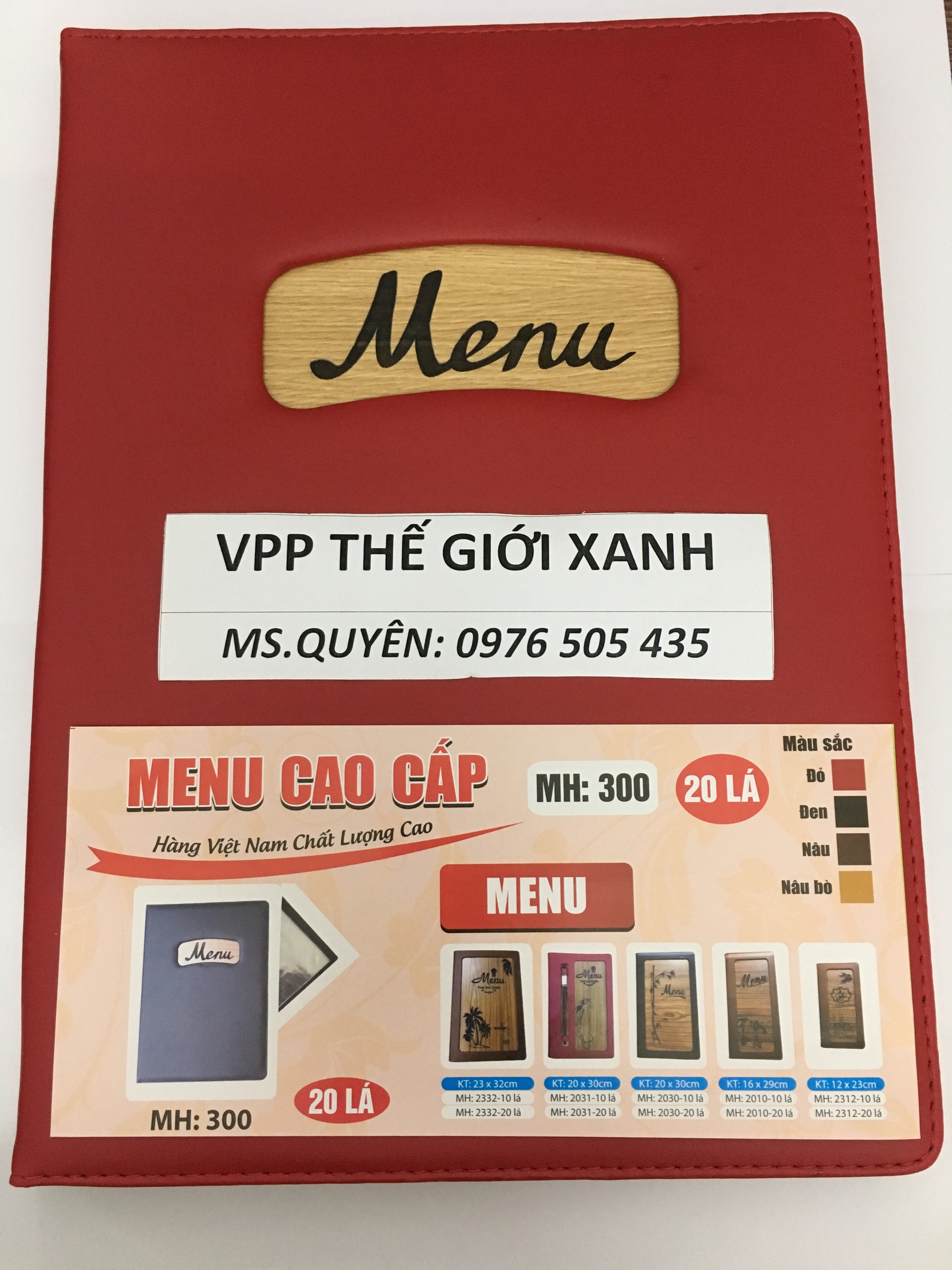 MENU LỚN 20 LÁ MH 300 ( 23*32CM)