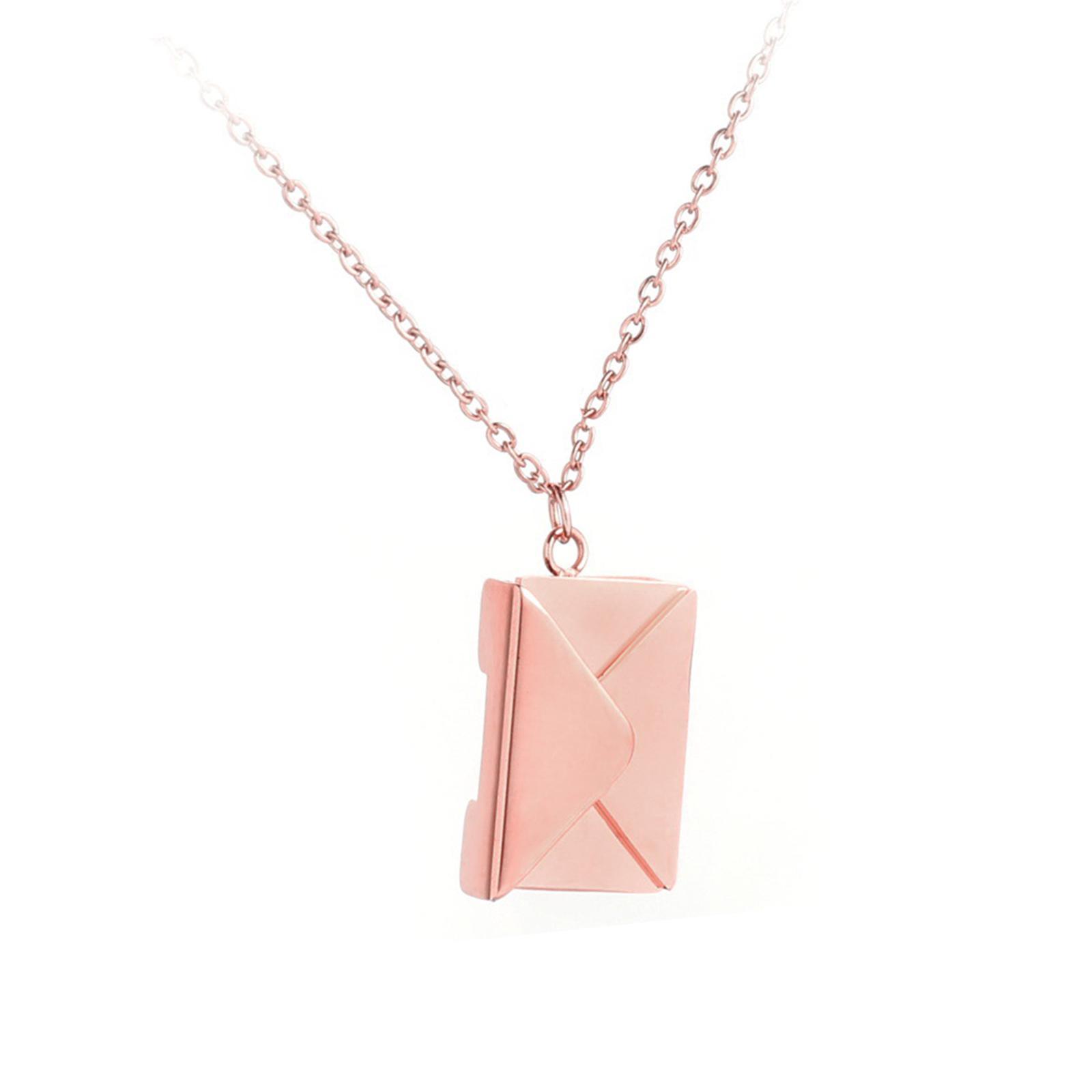 Love Letter Envelope Pendant Necklace for Couples Family Women Men