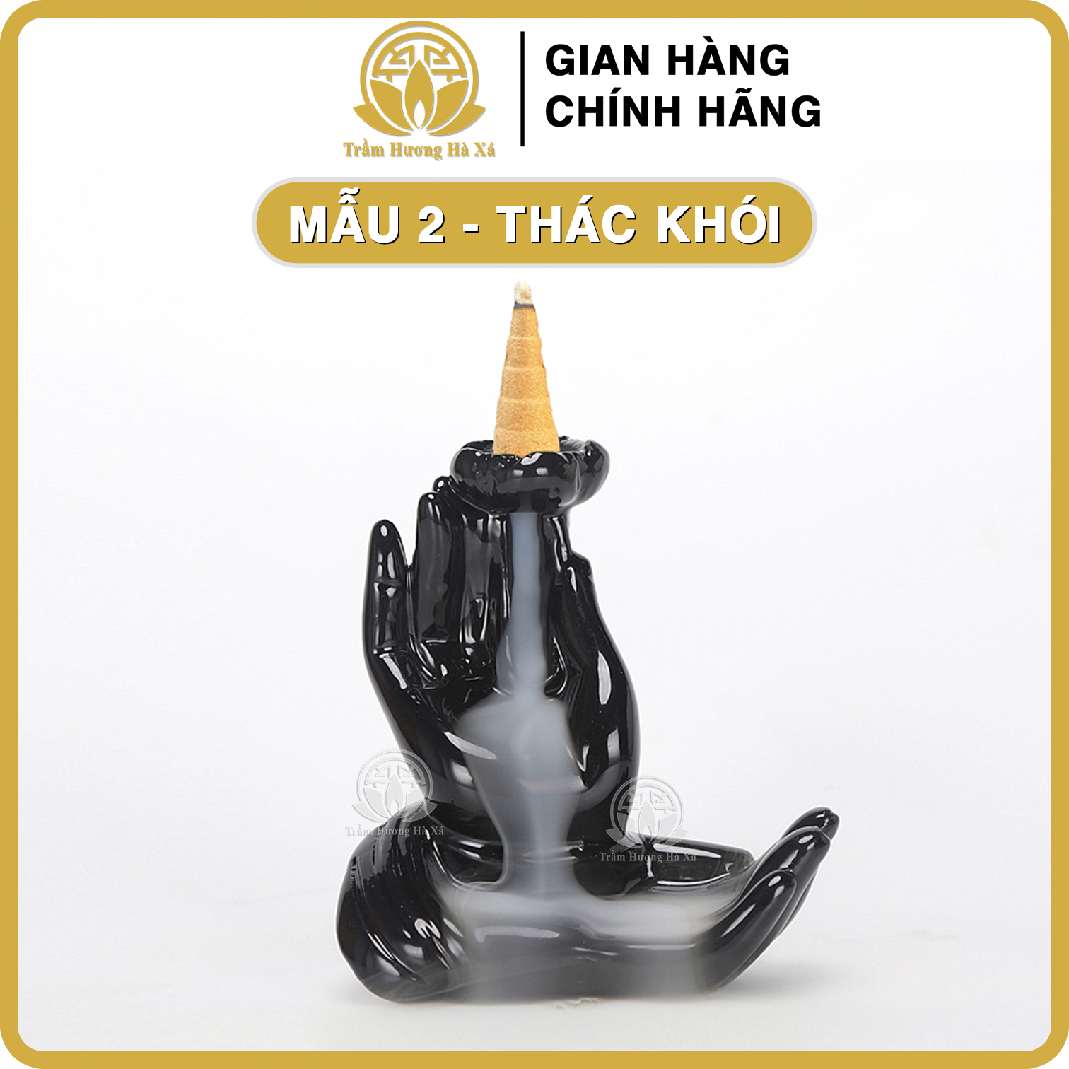 Thác khói xông đốt trầm hương phong thủy bằng sứ tạo khói ngược thu hút tài lộc Trầm Hương Hà Xá
