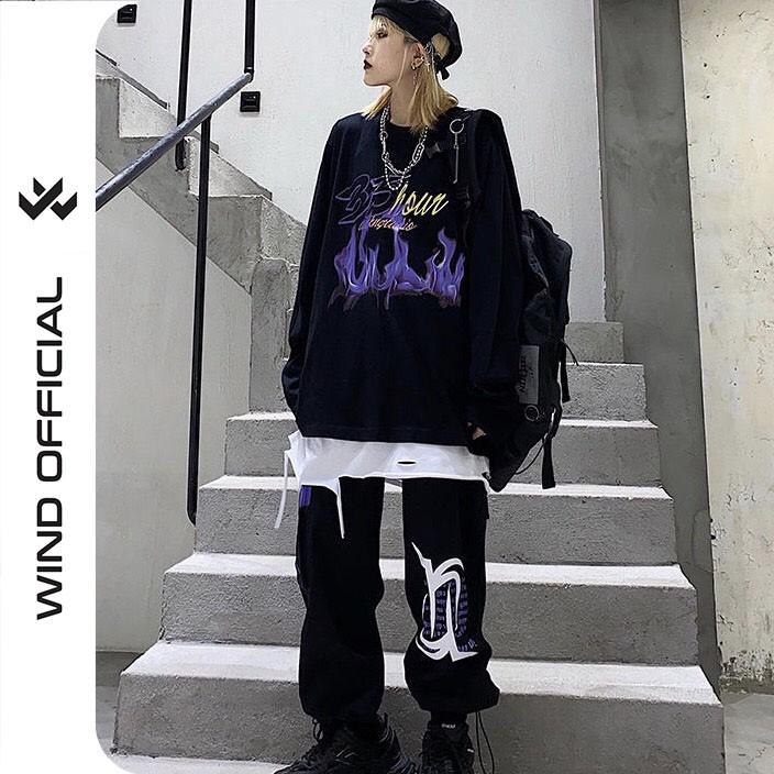 Áo thun tay dài Wind phông unisex form rộng 35hour sweater oversize nam nữ ulzzang