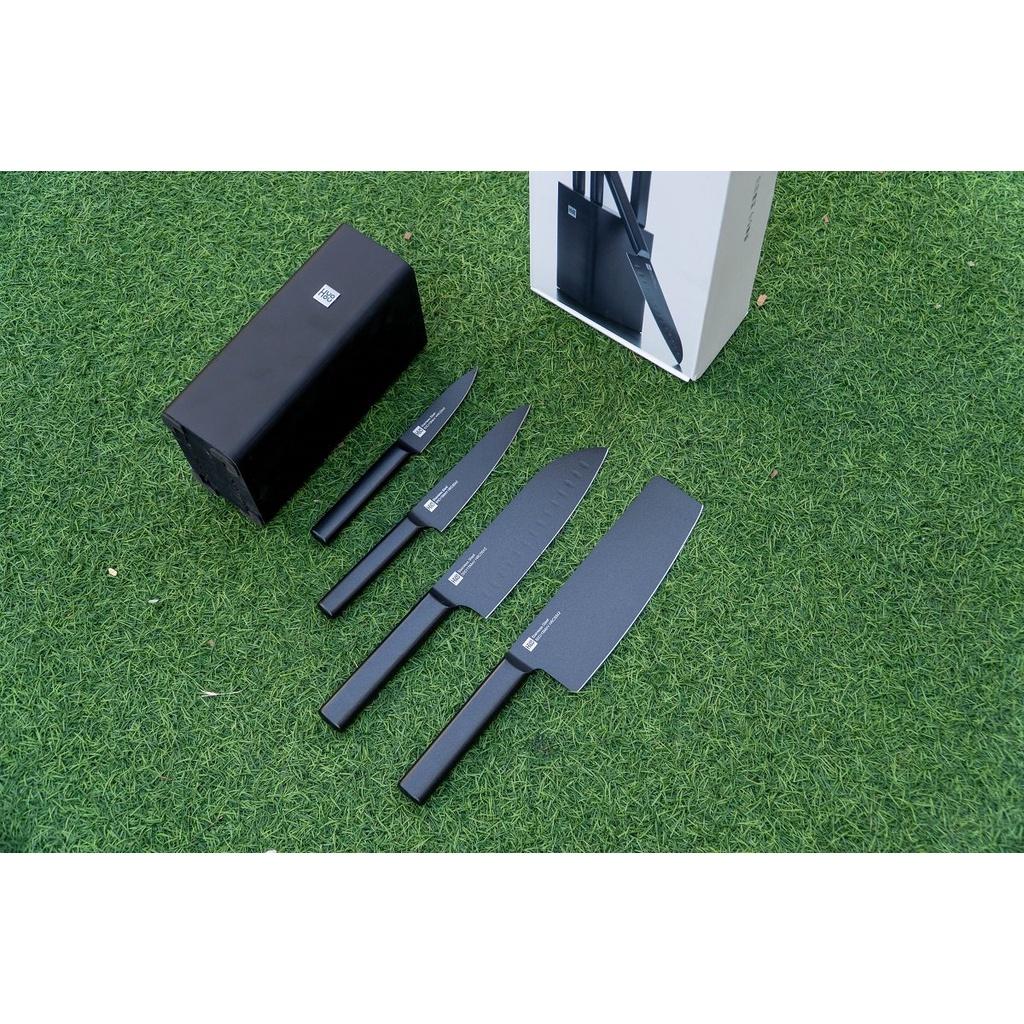 Bộ dao Đức 5 món Xiaomi HuoHou kèm chân đế gỗ