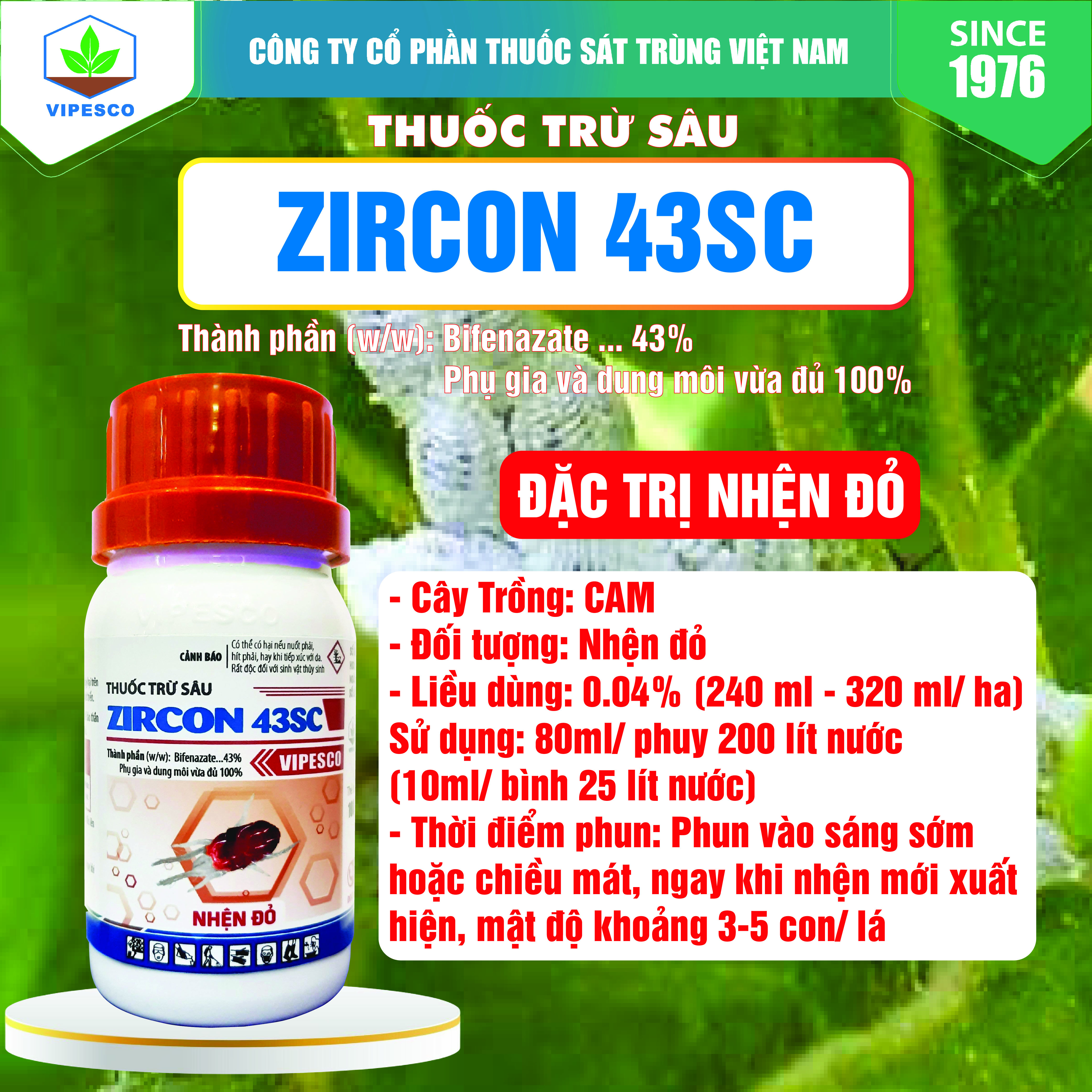 ZIRCON 43SC-80ML PET - ĐẶC TRỊ NHỆN ĐỎ