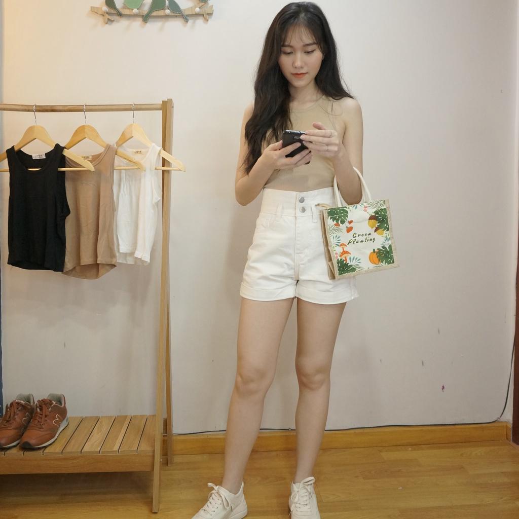 Áo thun ba lỗ nữ, áo Croptop sát nách ôm body gợi cảm, chất cotton tăm mềm mát, co giãn, 4 màu trắng, đen, nâu, nude