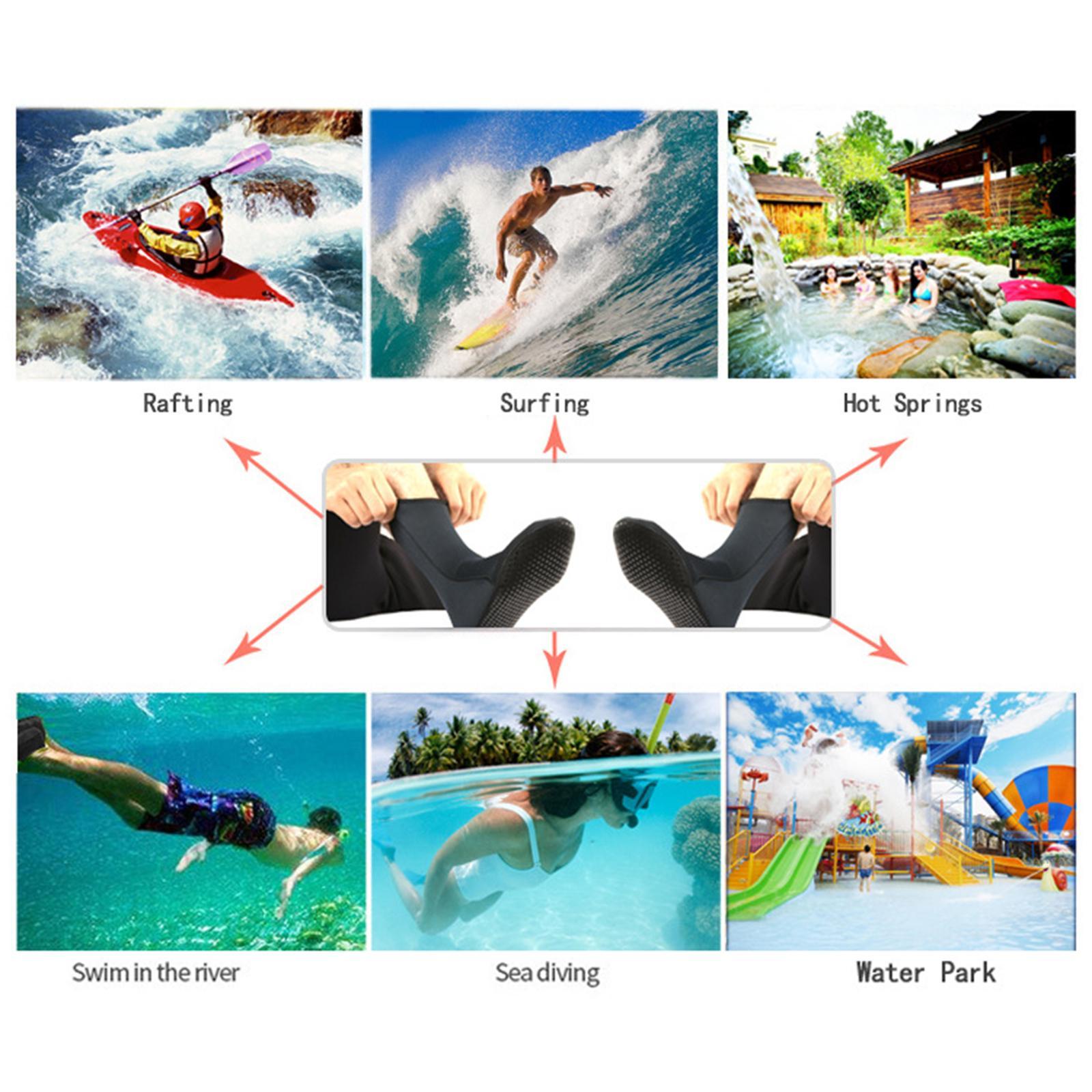 2 Pairs Neoprene Diving Scuba Boots 3mm Surfing Snorkeling Socks Black M
