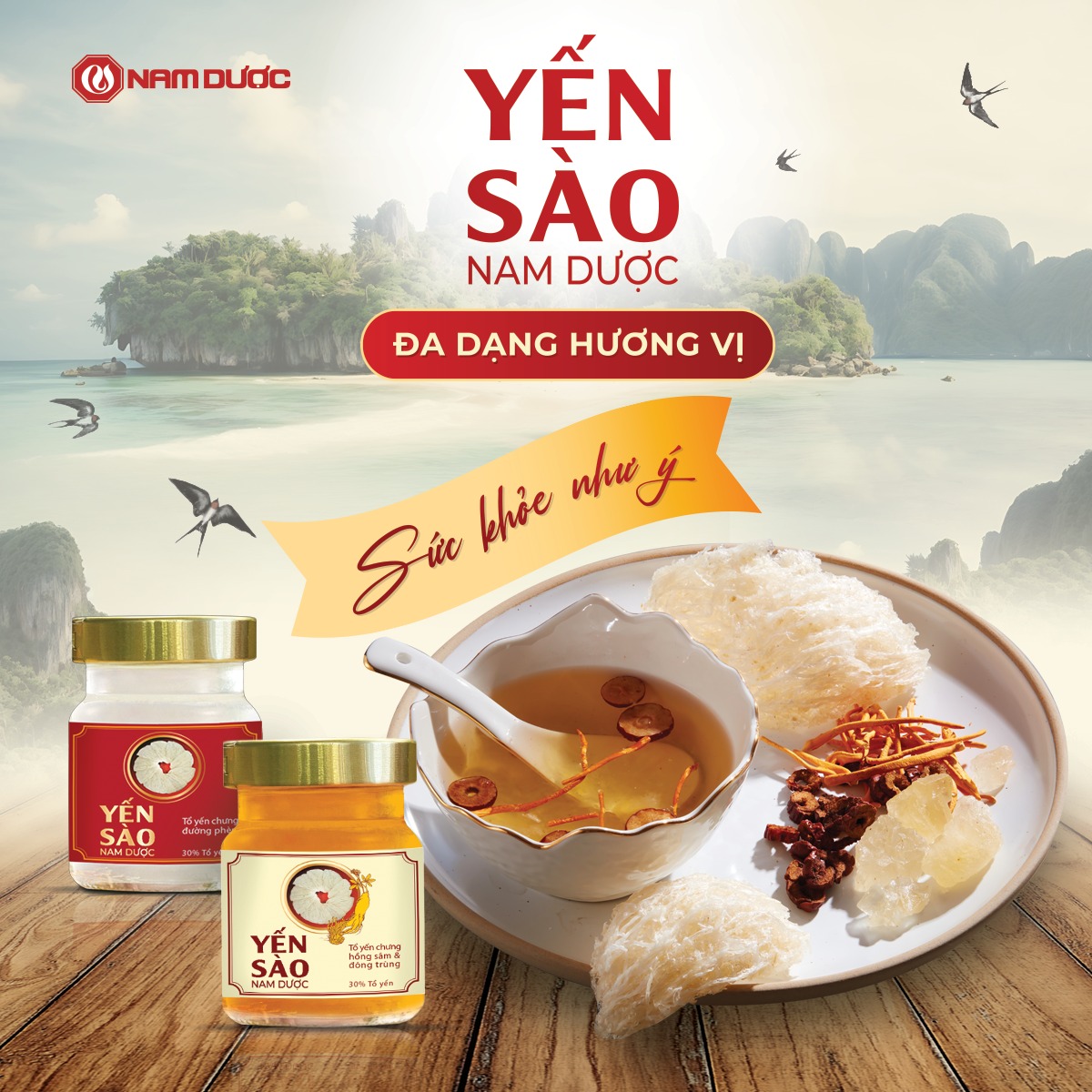 Yến sào Nam Dược lọ 70ml - Tổ yến chưng mật ong, bổ sung dưỡng chất, bồi bổ sức khỏe, tăng sức đề kháng