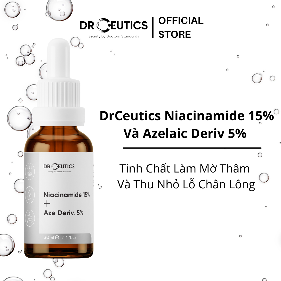 Tinh Chất Làm Mờ Thâm Và Thu Nhỏ Lỗ Chân Lông DrCeutics Niacinamide 15% Và Azelaic Deriv 5% (30ml)