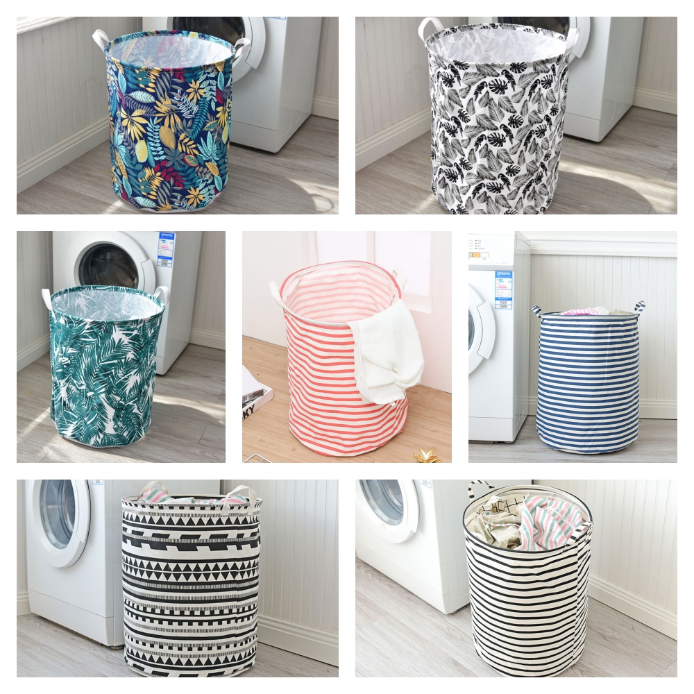 Giỏ sọt canvas cỡ lớn phong cách Zakka, Bohemian vải chống thấm đựng đồ giặt, quần áo bẩn, giỏ đựng đồ chơi đồ dùng đa năng sang trọng - Hàng chính hãng