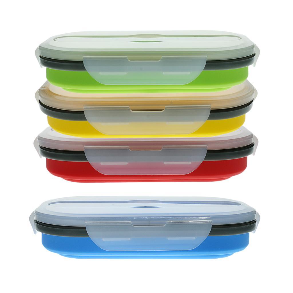 Silicone Plastic Lunch Box Picnic Bento Container Food Storage Box