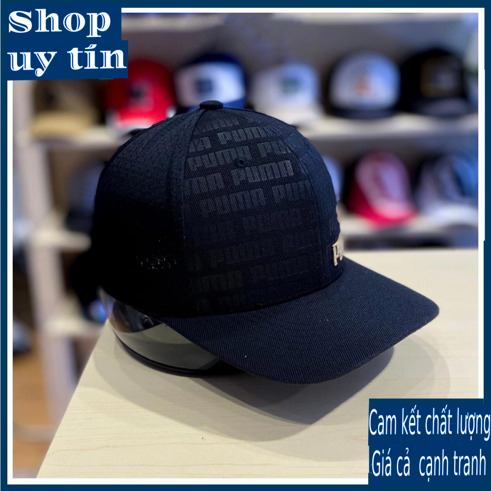 [ Miễn ship / giảm giá ] MŨ NÓN LƯỠI TRAI NAM NỮ LOGO PM THÊU BÊN CAO CẤP  - màu xanh/ màu đen / đen vân da