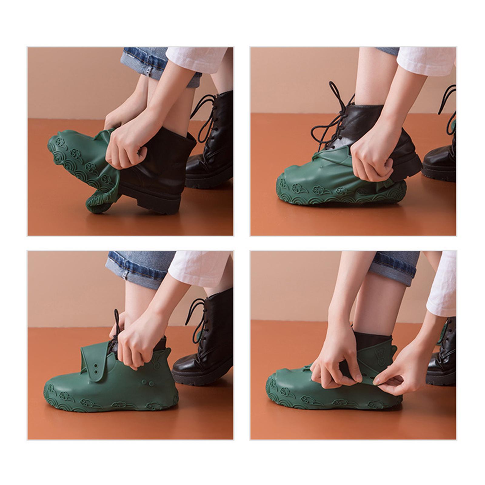1Pairs Reusable Silicone Shoe Cover Waterproof Rain Shoes Covers Outdoor Camping Shoe Covers Water Resistant