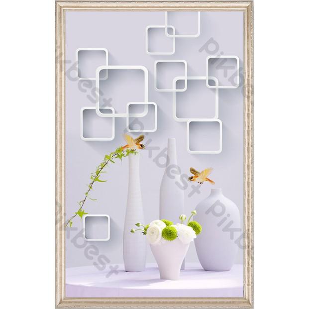 Tranh dán tường Bình hoa hiện đại sang trọng, Tranh dán tường 3d hiện đại , MS1199171