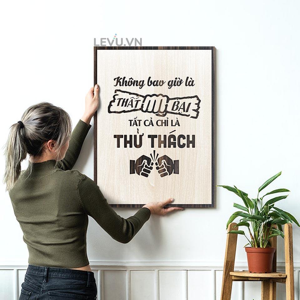 Tranh slogan LEVU LV001 "không bao giờ là thất bại, tất cả chỉ là thử thách"