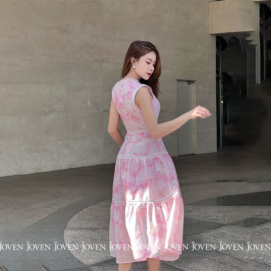Đầm maxi hoa hồng ren Joven