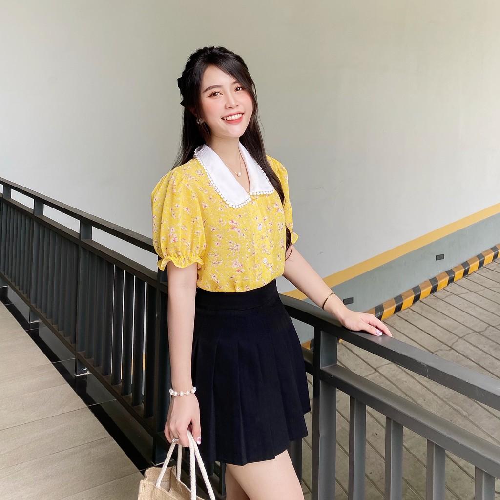 ÁO SƠ MI HOA CỔ VIỀN REN
