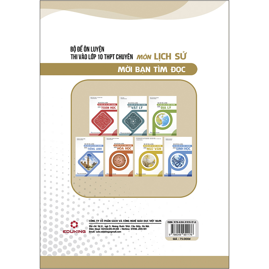 Bộ Đề Ôn Luyện Thi Vào Lớp 10 THPT Chuyên Môn Lịch Sử