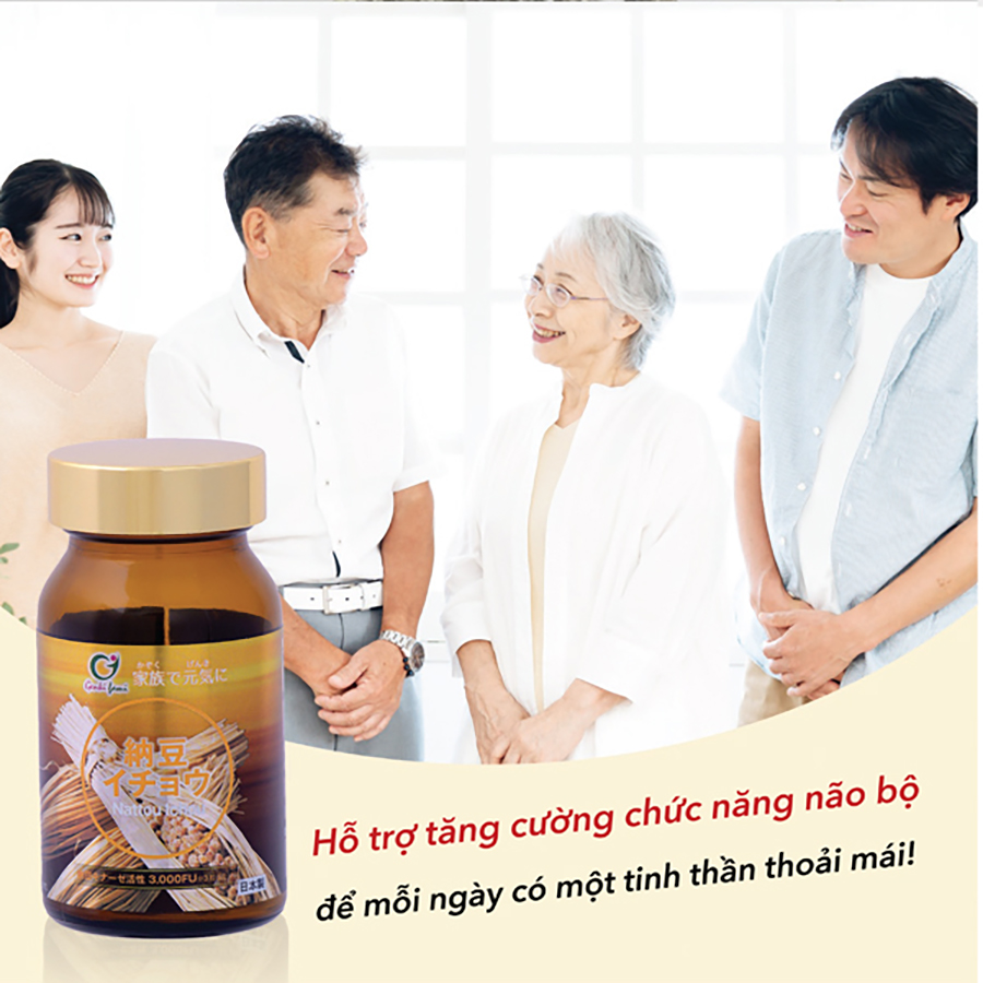 Viên Uống Phòng Ngừa Đột Quỵ, Bổ Não Nattokinase 3000FU Natto Ichou Genki Fami Nhật Bản