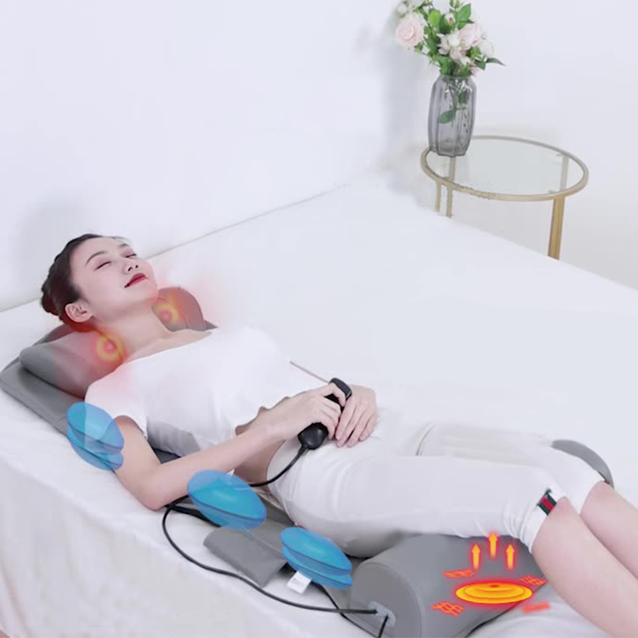 Đệm Massage Toàn Thân - Máy Massage Kết Hợp Túi Khí Và Gối Massage Nhiệt Hồng Ngoại Giúp Thư Giãn, Giảm Đau Cơ Thể - Nệm Mát Xa Đa Năng Cao Cấp