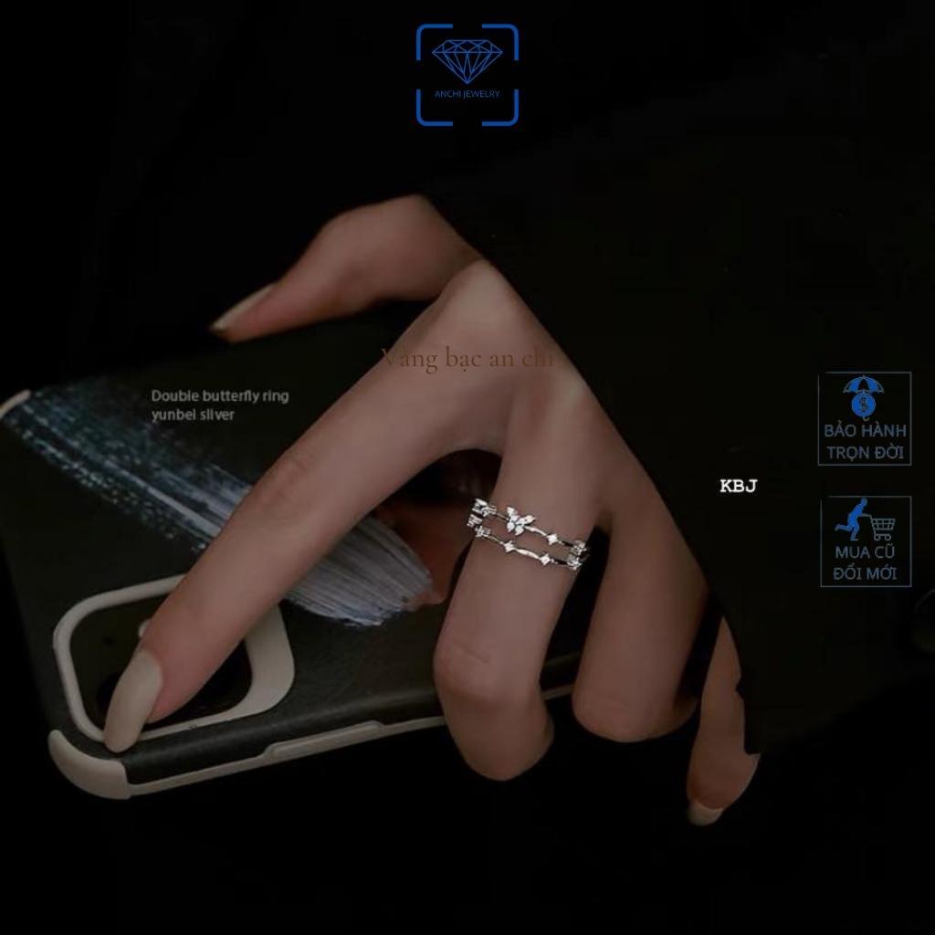 Nhẫn bạc nữ butterfly cute dễ thương, trang sức Anchi jewelry