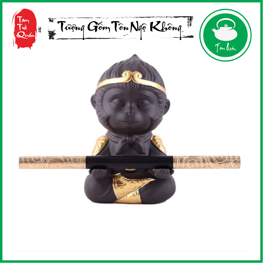 Tượng gốm hầu vương trang trí bàn trà