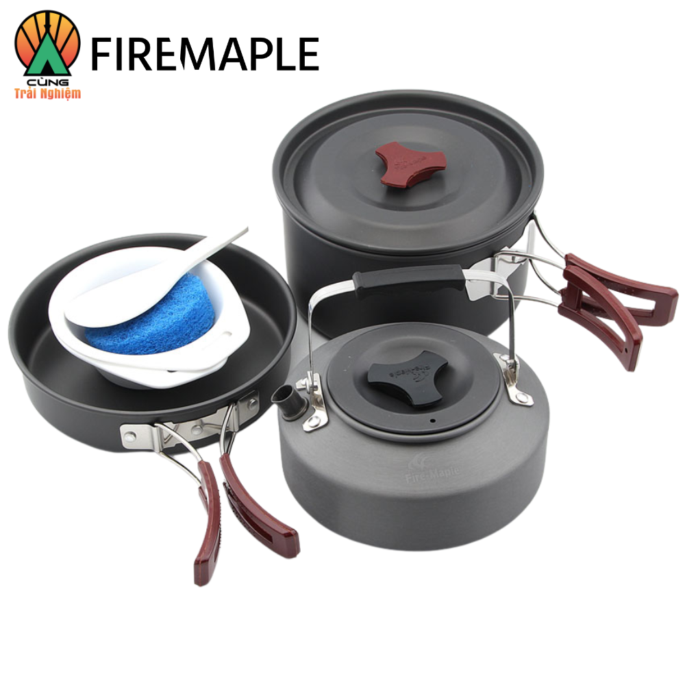 COMBO Nồi Chảo Nấu Ăn 3 Trong 1 Fire Maple FMC-204 Gọn Nhẹ Chuyên Dụng Dành Cho Du Lịch, Dã Ngoại Cắm Trại