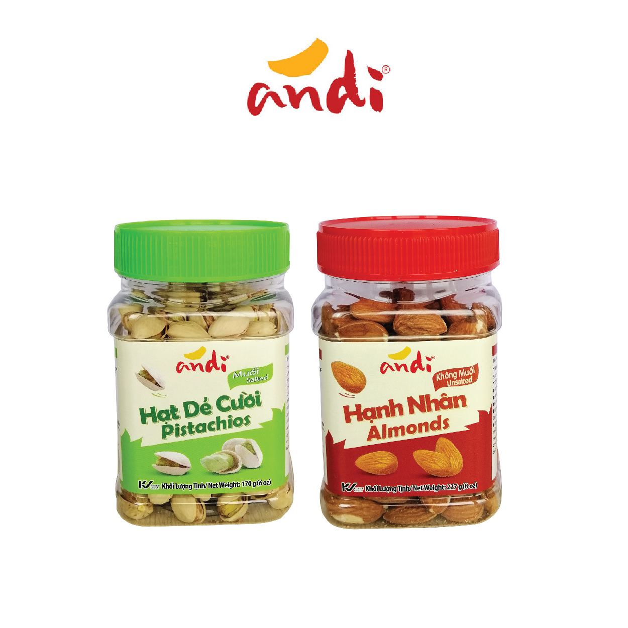 Combo Hạt Dẻ Cười 170g - Hạt hạnh nhân không vỏ không muối 227g