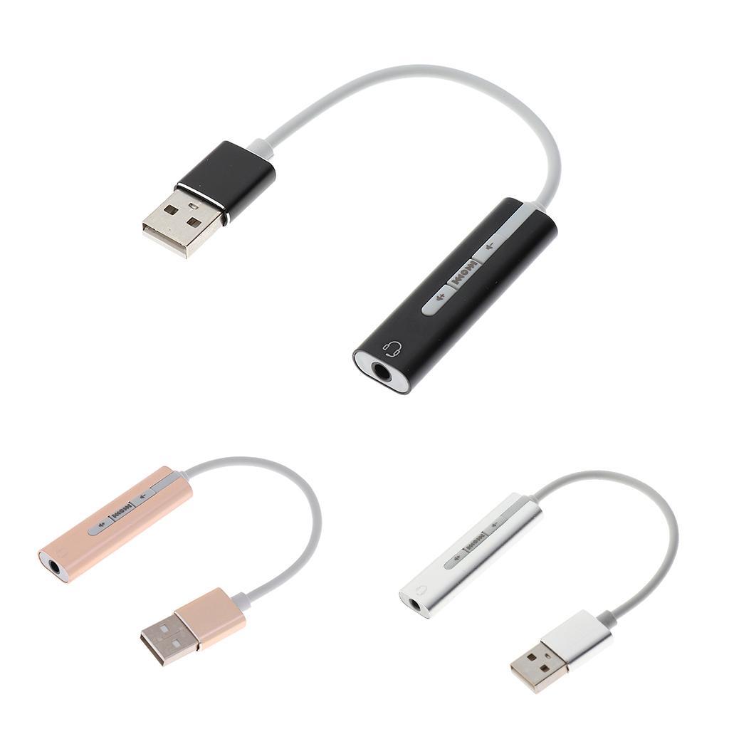USB to 3.5mm Mic Headphone Stereo Headset Audio Adapter Sound Card
