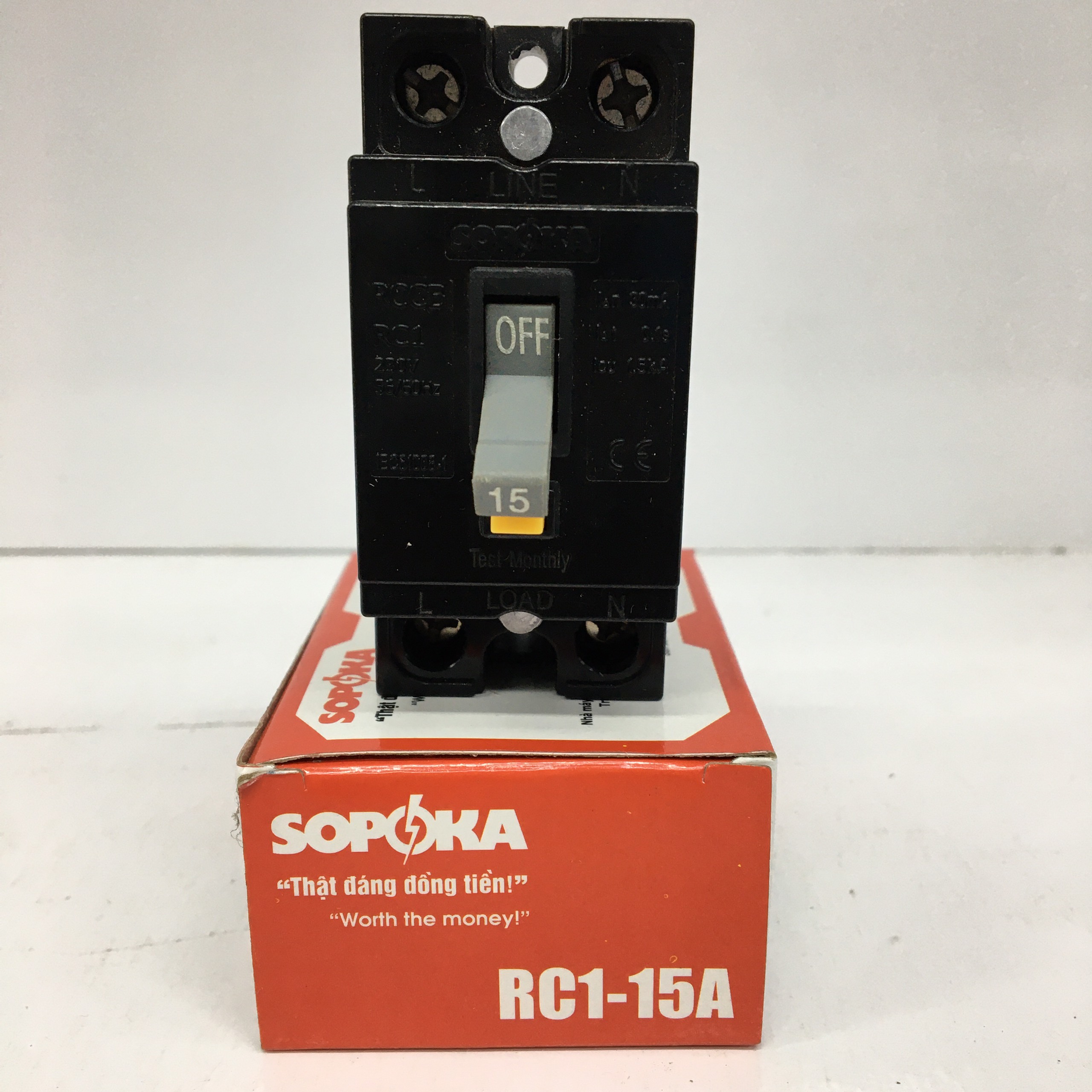 Hình ảnh Aptomat chống giật Sopoka RC1-15A