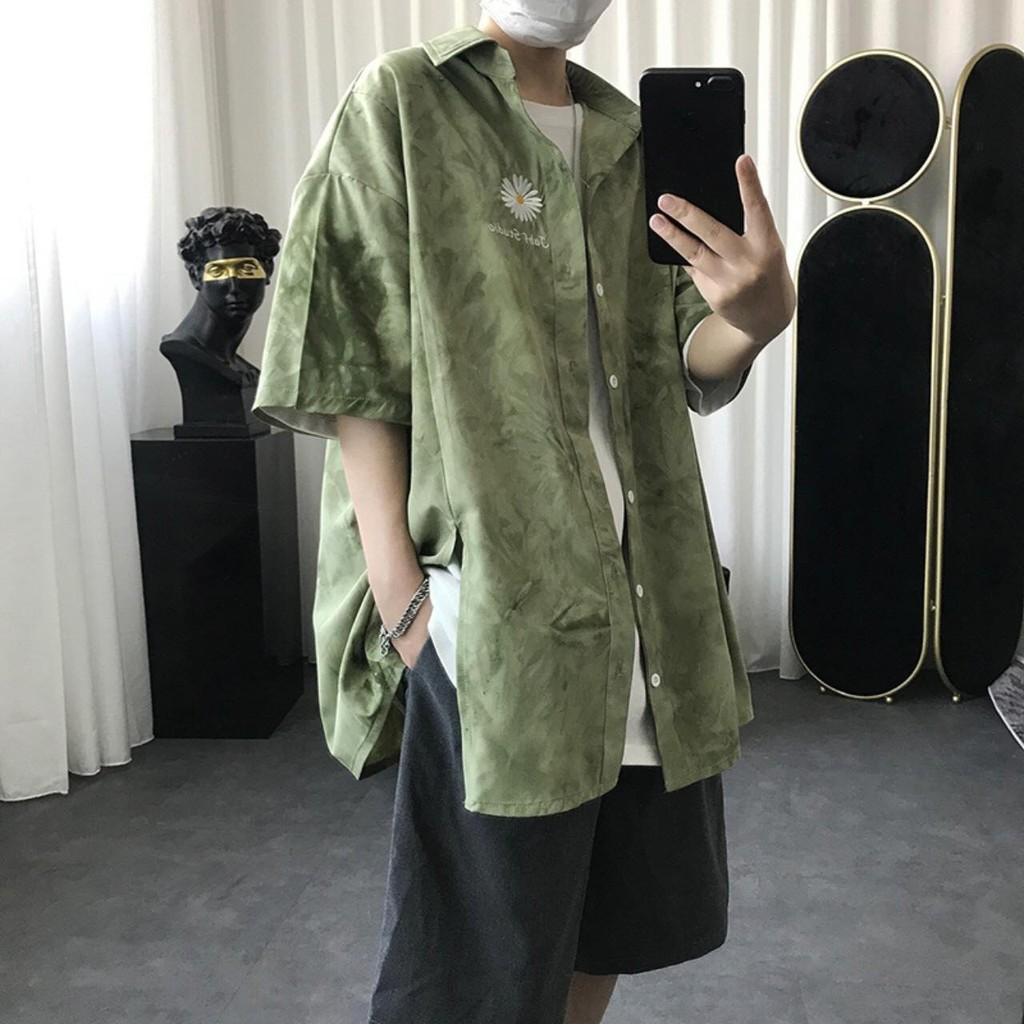 Áo sơ mi loang màu cực trẻ trung, chất lụa mềm mịn, mát tay, áo sơ đôi cặp nhóm lên form cực chuẩn