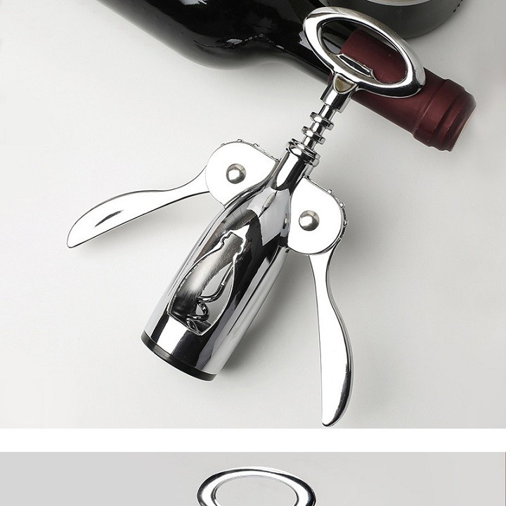 Dụng cụ khui vang inox dày hình cánh bướm cao cấp