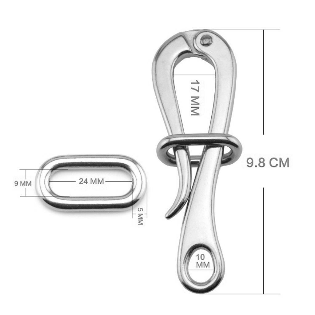 2pcs Stainless Steel Pelican Hook 3.9inch