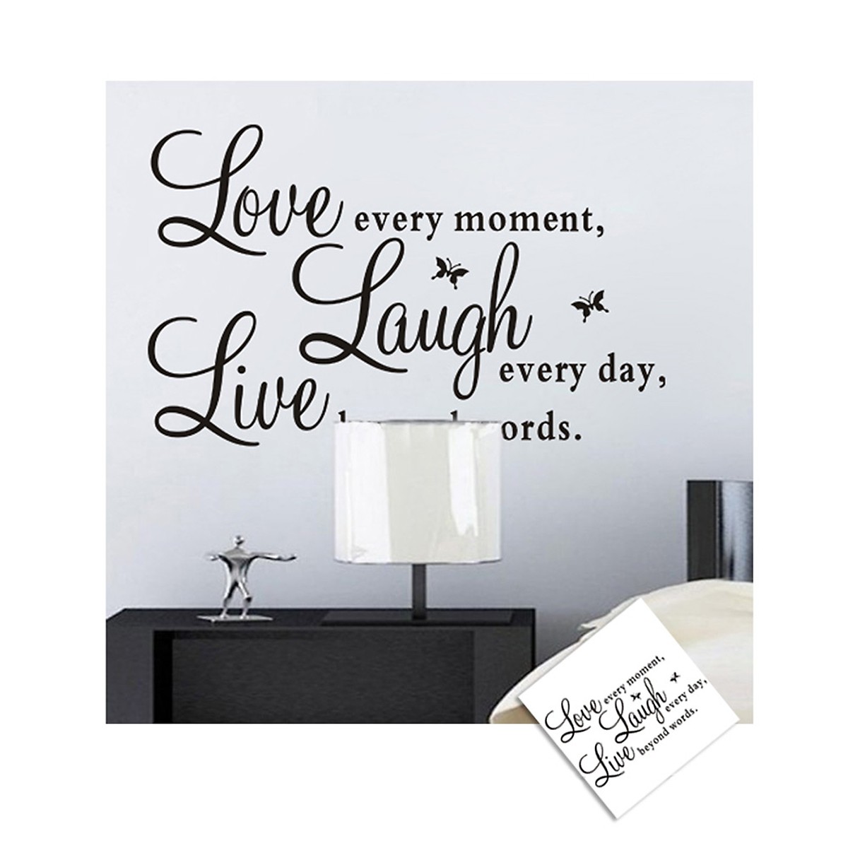 Decal dán tường chữ LOVE - LAUGH - LIVE Ý NGHĨA