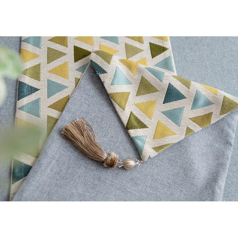 Khăn trải bàn ăn đẹp mắt vải Canvas TRIANGLE GEOMETRIC 1m8 - AsiaMart