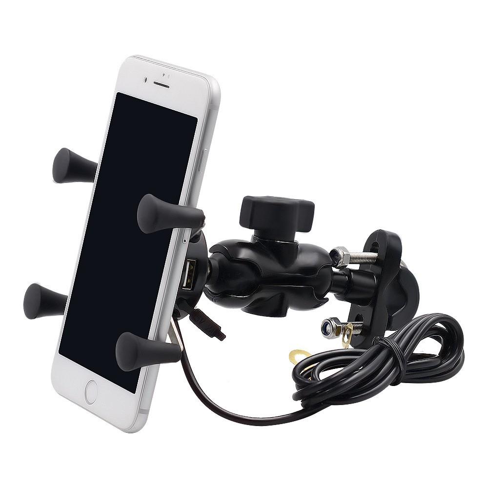 Giá đỡ điện thoại gắn xe máy có cổng sạc USB