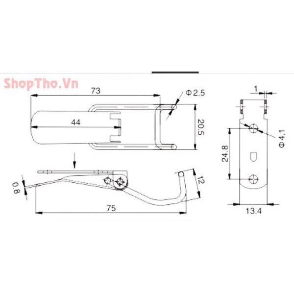 Khóa sập nhanh SF111, sf115 khóa thùng, hòm - inox 201
