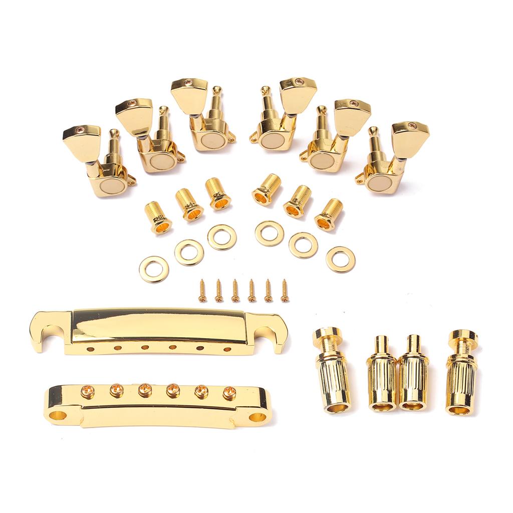Vàng Hợp Kim Cầu Đuôi + Chỉnh Phím Bộ cho LP Đàn Guitar Điện Phần DIY