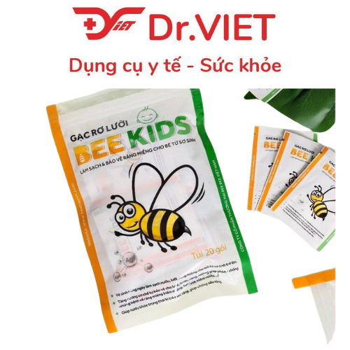 Gạc Rơ Lưỡi Bee Kids 20/36 Gói Chính Hãng – Gạc Tiệt Trùng Dùng Một Lần, Dịu Nhẹ Cho Trẻ Sơ Sinh &amp; Trẻ Nhỏ, Không Xơ, An Toàn Hằng Ngày, Hạn Dùng 36 Tháng